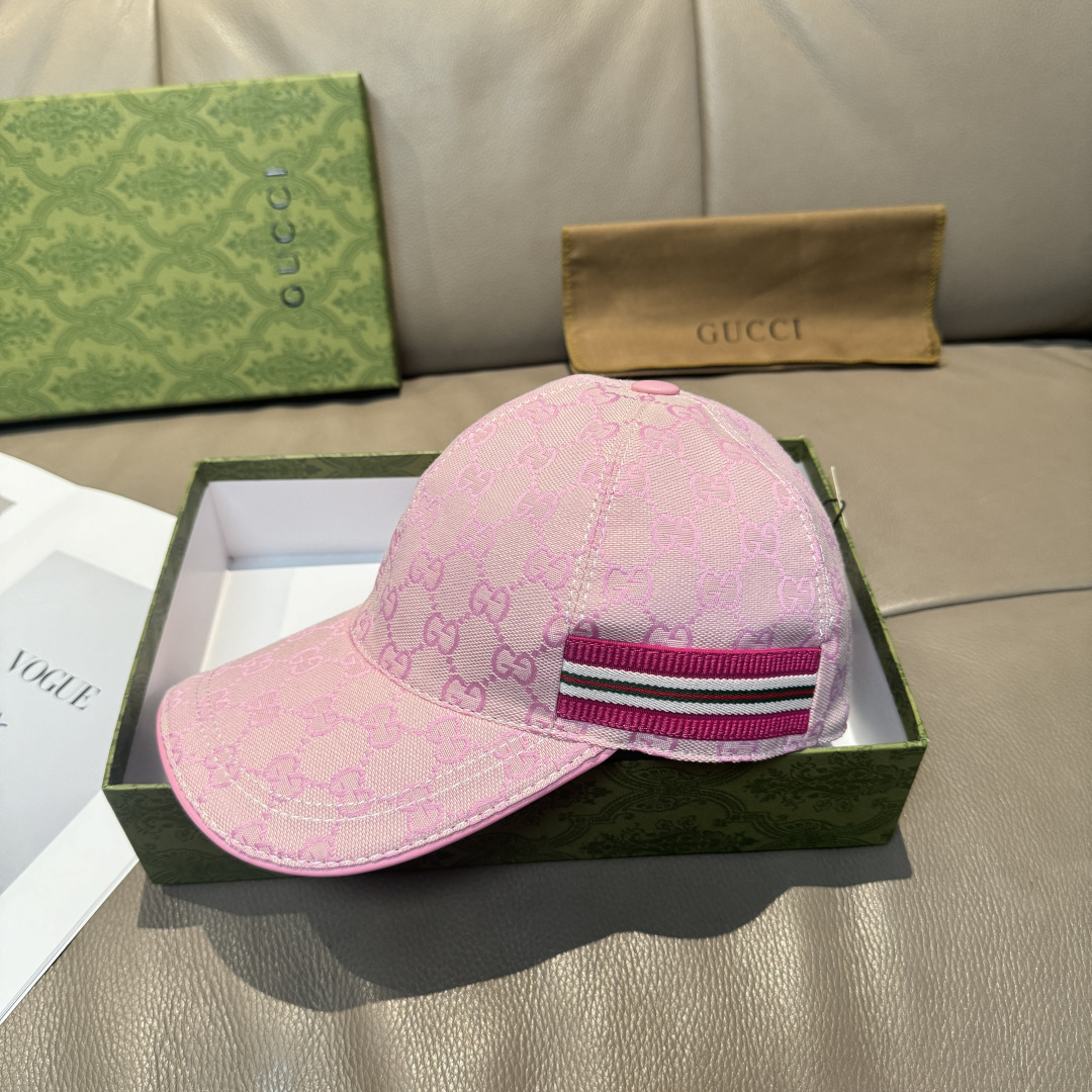 上質Gucciグッチキャンバス×本牛革ダブルGメタルロゴ ベースボールキャップGucci26-30 - 画像 (4)