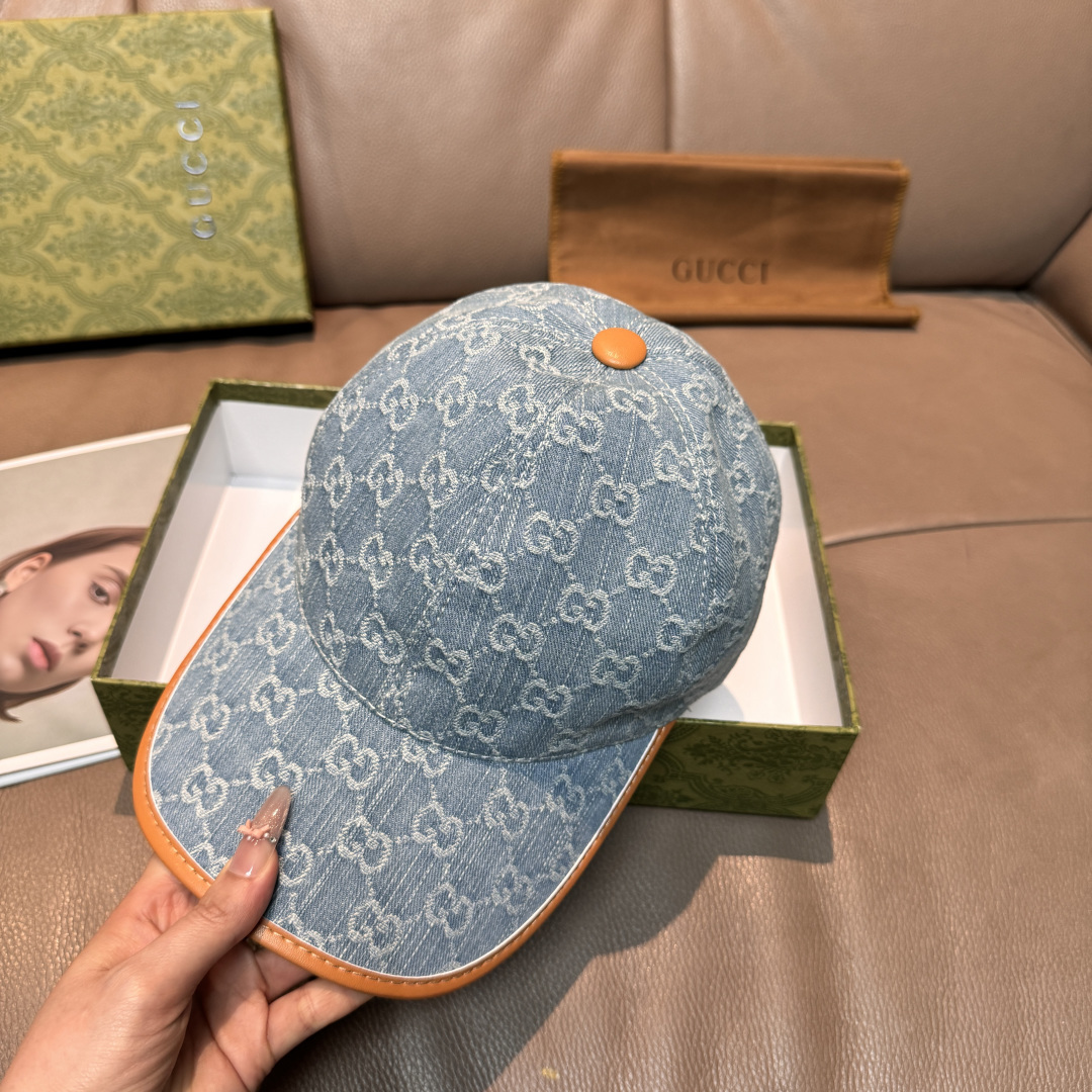 上質Gucciグッチキャンバス×本牛革ダブルGメタルロゴ ベースボールキャップGucci26-28