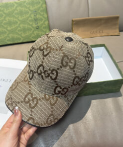 Alternative view of 上質Gucciグッチキャンバス×本牛革ダブルGメタルロゴ ベースボールキャップGucci26-27