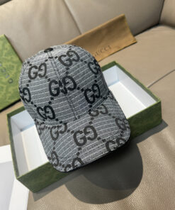 上質Gucciグッチキャンバス×本牛革ダブルGメタルロゴ ベースボールキャップGucci26-23