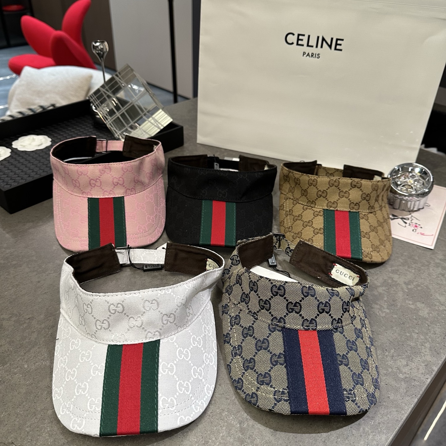 上質Gucciグッチキャンバス×本牛革ダブルGメタルロゴ ベースボールキャップGucci26-16