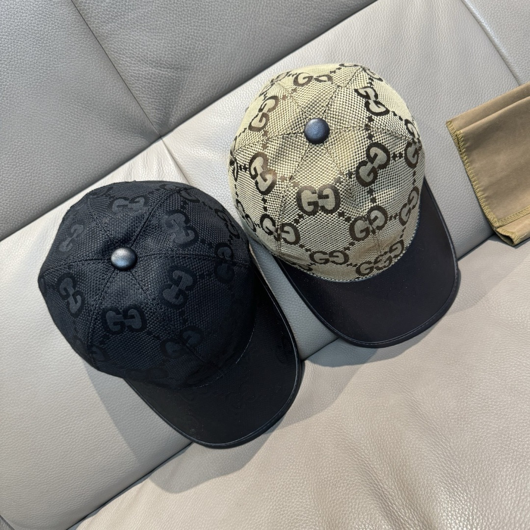 上質Gucciグッチキャンバス×本牛革ダブルGメタルロゴ ベースボールキャップGucci26-14