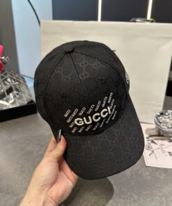 Alternative view of 上質Gucciグッチキャンバス×本牛革ダブルGメタルロゴ ベースボールキャップGucci26-06
