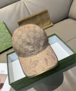 上質Gucciグッチキャンバス×本牛革ダブルGメタルロゴ ベースボールキャップGucci26-03