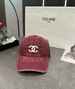 CHANELシャネル上質インポートウール×本牛革ダブルC暗紋 ベースボールキャップCHANEL-41