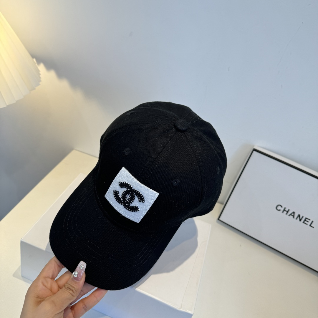 CHANELシャネル上質インポートウール×本牛革ダブルC暗紋 ベースボールキャップCHANEL-24 - 画像 (3)