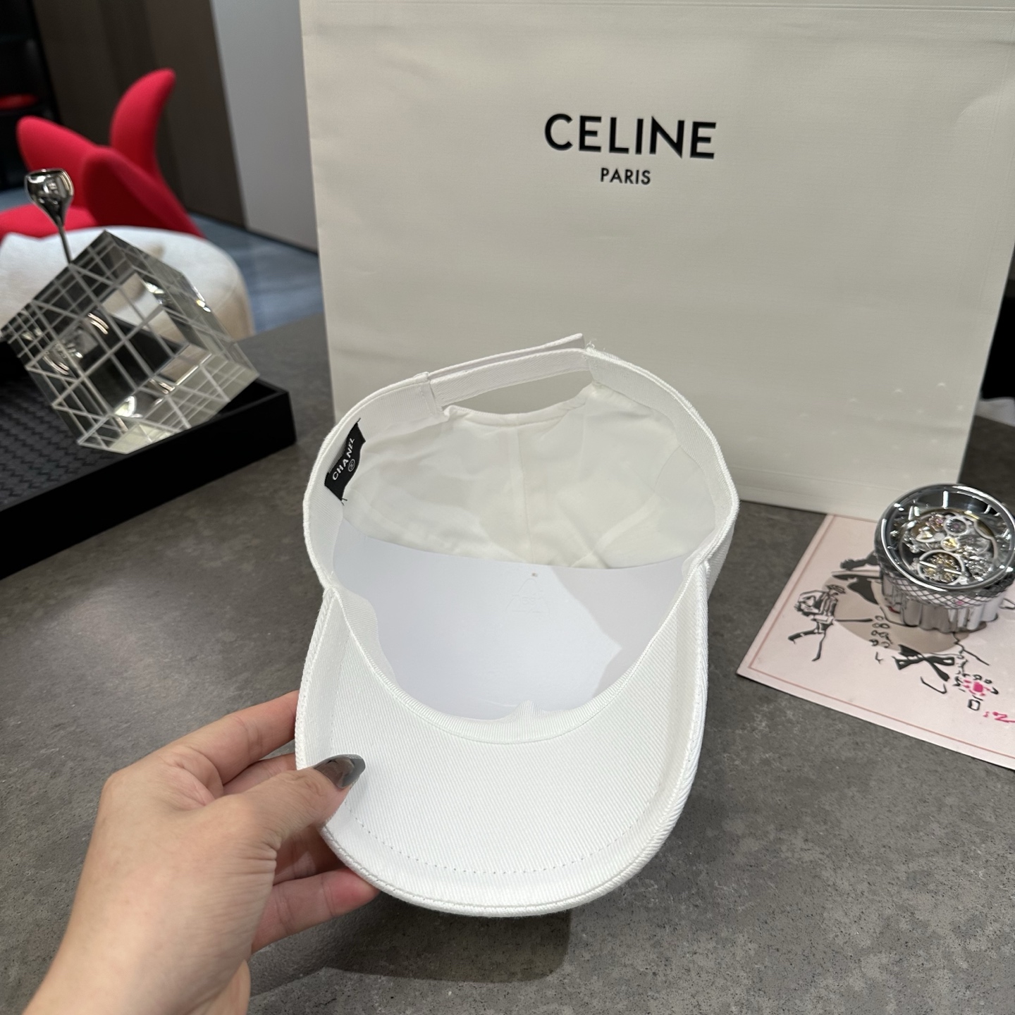 CHANELシャネル上質インポートウール×本牛革ダブルC暗紋 ベースボールキャップCHANEL-06 - 画像 (5)