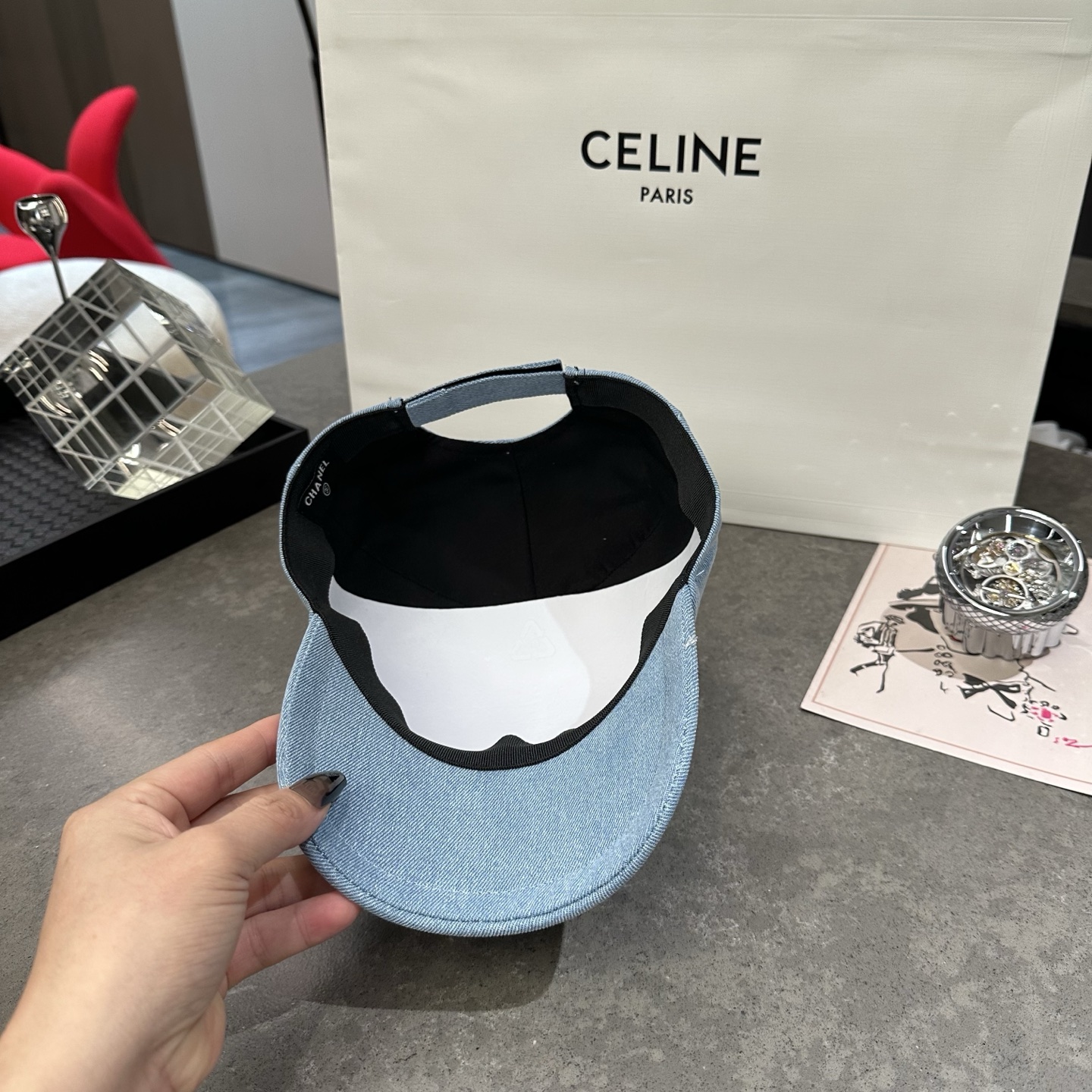 CHANELシャネル上質インポートウール×本牛革ダブルC暗紋 ベースボールキャップCHANEL-06 - 画像 (3)