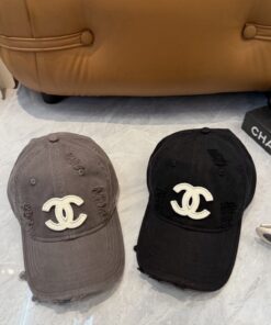 Alternative view of CHANELシャネル上質インポートウール×本牛革ダブルC暗紋 ベースボールキャップCHANEL-03
