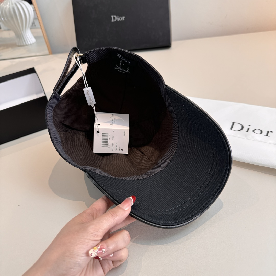 Christian Diorクリスチャンディオール キャンバス×本牛革ベースボールキャップ DIOR-0618 - 画像 (6)