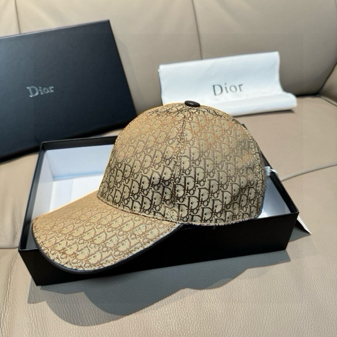 Christian Diorクリスチャンディオール キャンバス×本牛革ベースボールキャップ DIOR-0617 - 画像 (3)