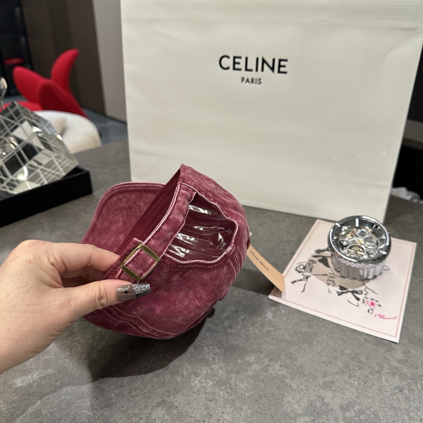 MiuMiuミュウミュウ サンバイザー ベースボールキャップ ワークキャップバケットハットダメージ加工キャップmiumiu641 - 画像 (6)