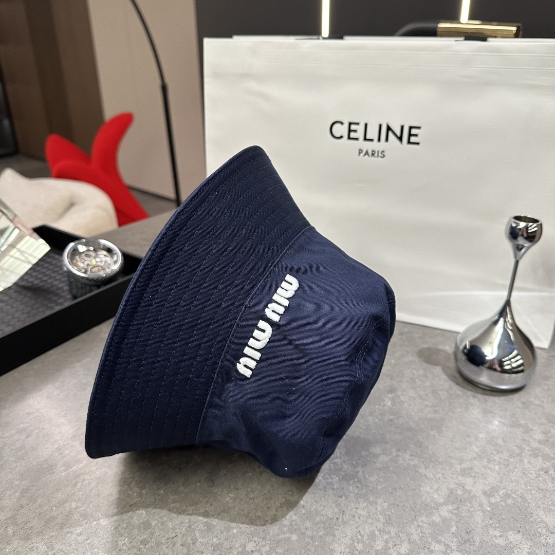 MiuMiuミュウミュウ サンバイザー ベースボールキャップ ワークキャップバケットハットダメージ加工キャップmiumiu618 - 画像 (3)