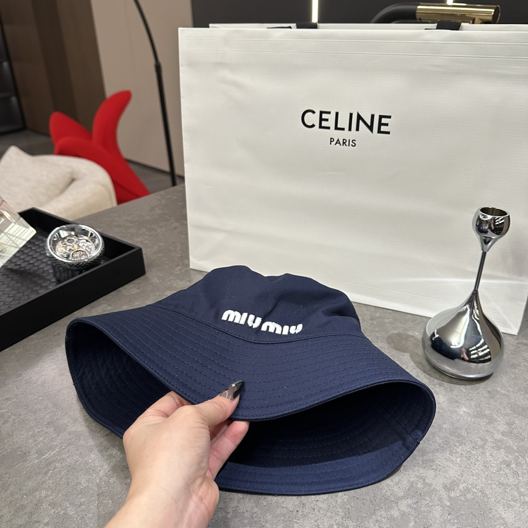 MiuMiuミュウミュウ サンバイザー ベースボールキャップ ワークキャップバケットハットダメージ加工キャップmiumiu618 - 画像 (5)