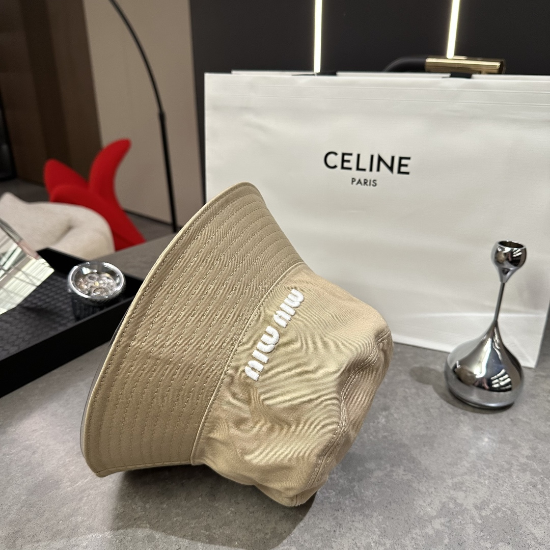 MiuMiuミュウミュウ サンバイザー ベースボールキャップ ワークキャップバケットハットダメージ加工キャップmiumiu617 - 画像 (3)