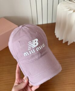 Alternative view of MiuMiuミュウミュウ サンバイザー ベースボールキャップ ワークキャップバケットハットダメージ加工キャップmiumiu609