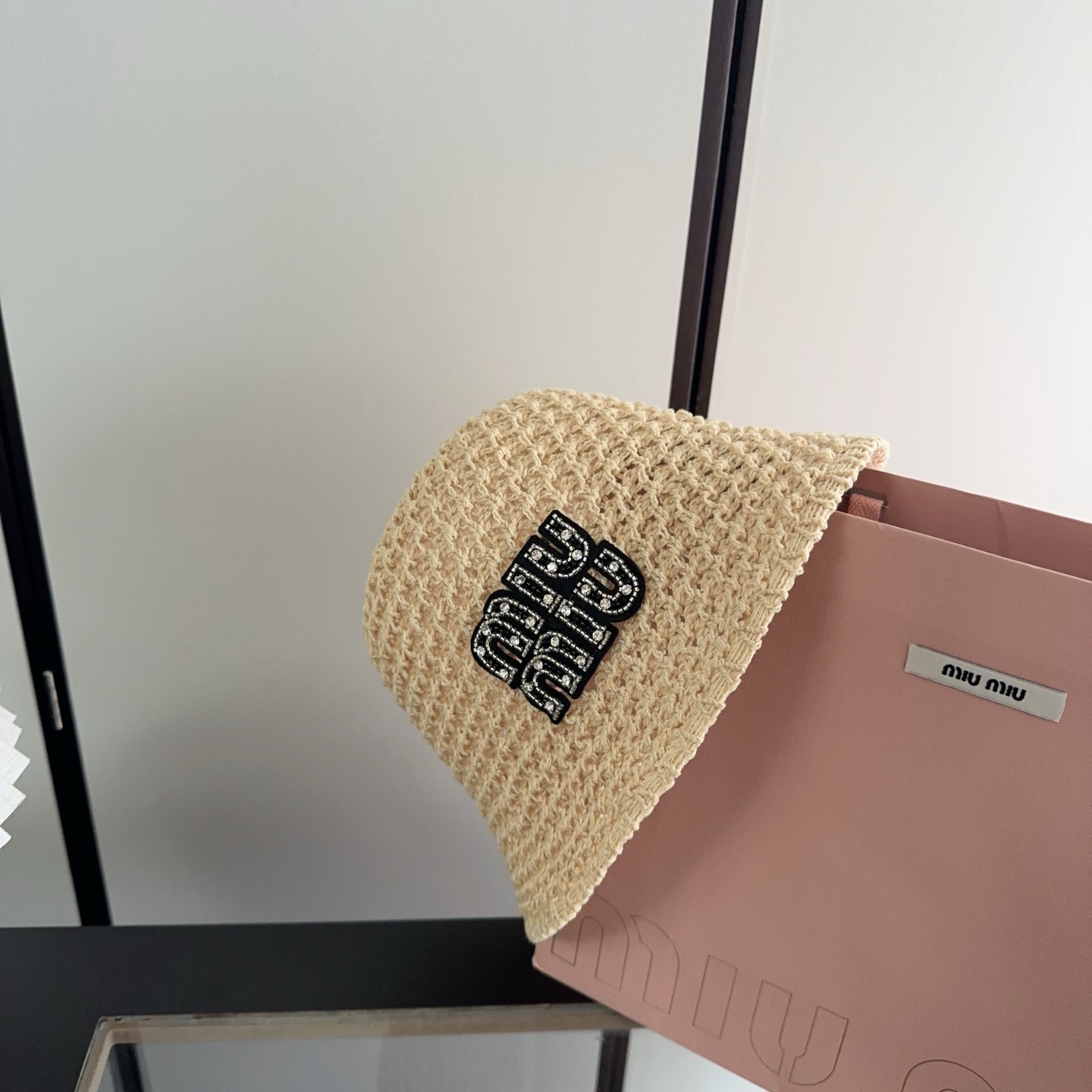 MiuMiuミュウミュウ サンバイザー ベースボールキャップ ワークキャップバケットハットダメージ加工キャップmiumiu606 - 画像 (2)
