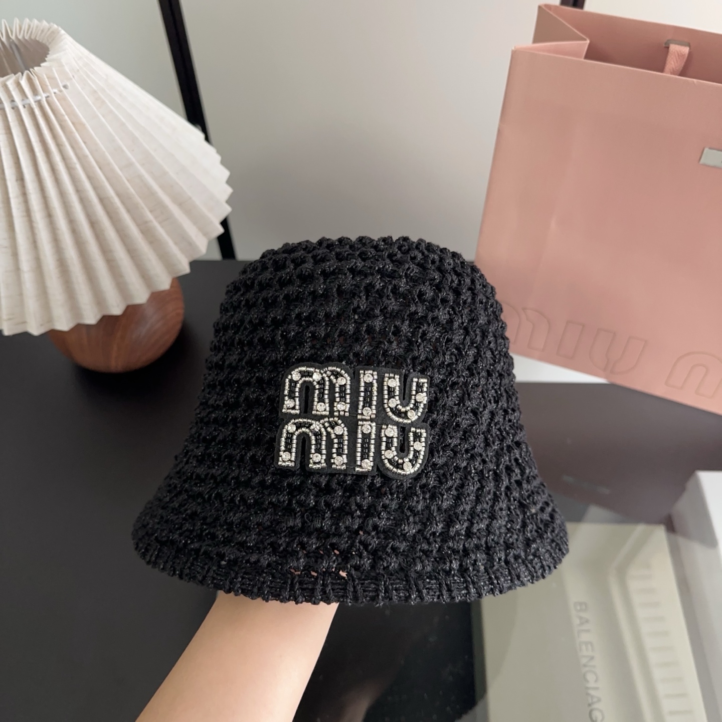 MiuMiuミュウミュウ サンバイザー ベースボールキャップ ワークキャップバケットハットダメージ加工キャップmiumiu605 - 画像 (4)