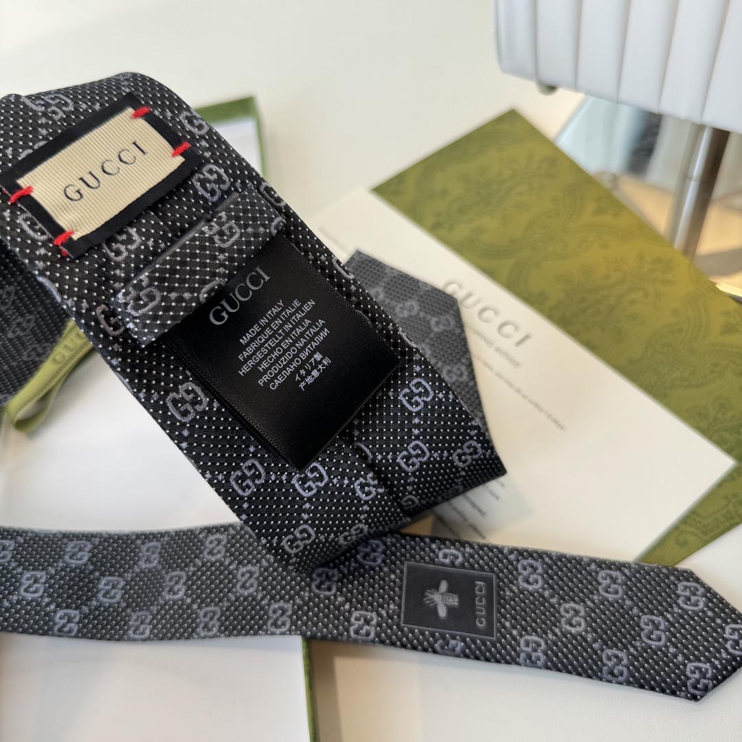 GUCCIグッチ最高峰シルク クラシック 小Gロゴ ジャガード ネクタイ 手縫い仕立て545078 4E002-25 - 画像 (4)