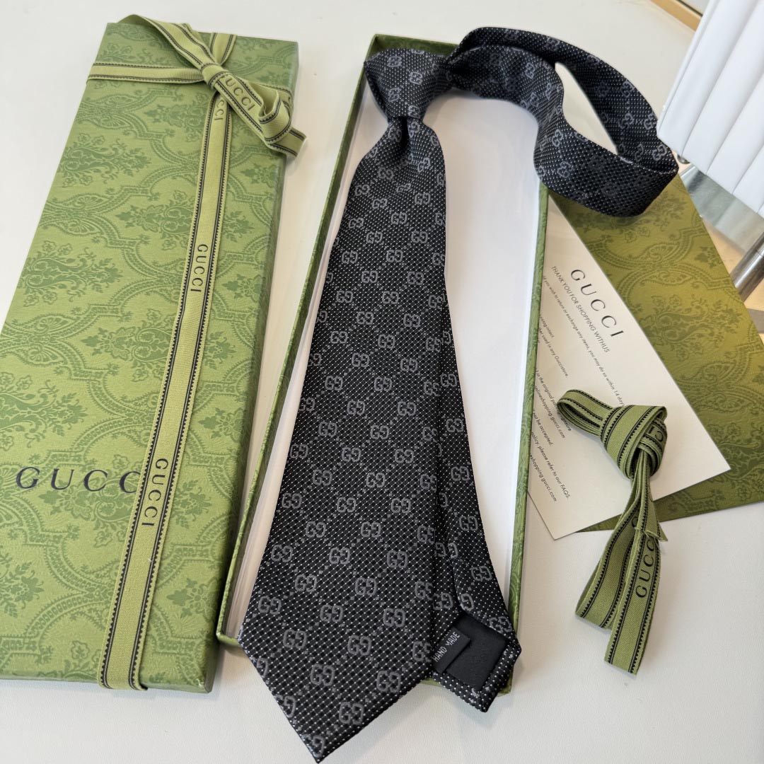 GUCCIグッチ最高峰シルク クラシック 小Gロゴ ジャガード ネクタイ 手縫い仕立て545078 4E002-25 - 画像 (5)