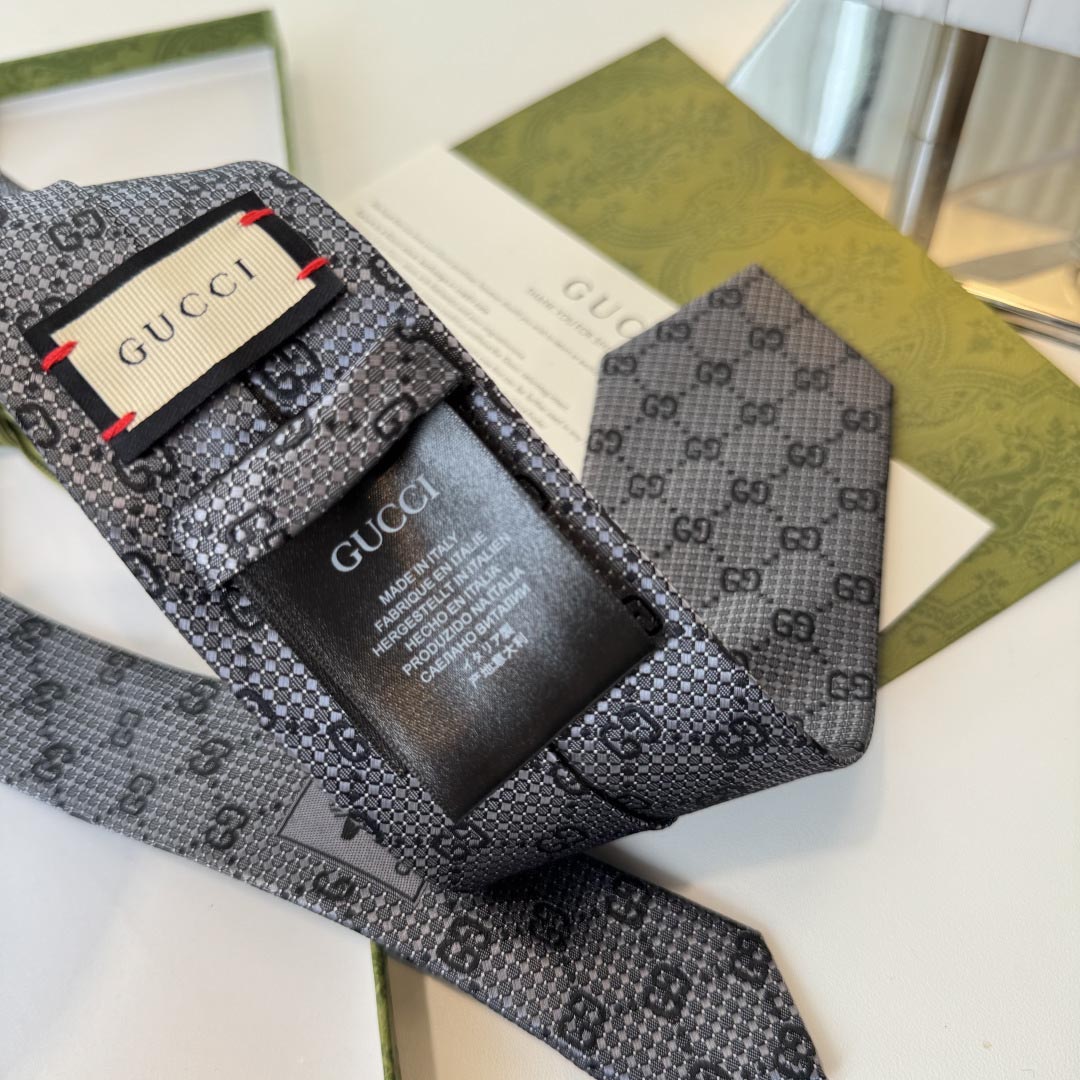 GUCCIグッチ最高峰シルク クラシック 小Gロゴ ジャガード ネクタイ 手縫い仕立て545078 4E002-24 - 画像 (2)