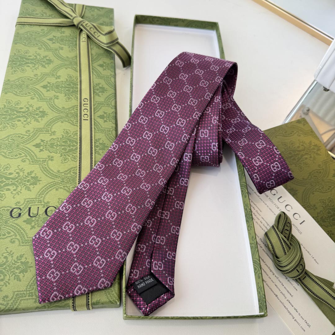 GUCCIグッチ最高峰シルク クラシック 小Gロゴ ジャガード ネクタイ 手縫い仕立て545078 4E002-22 - 画像 (6)