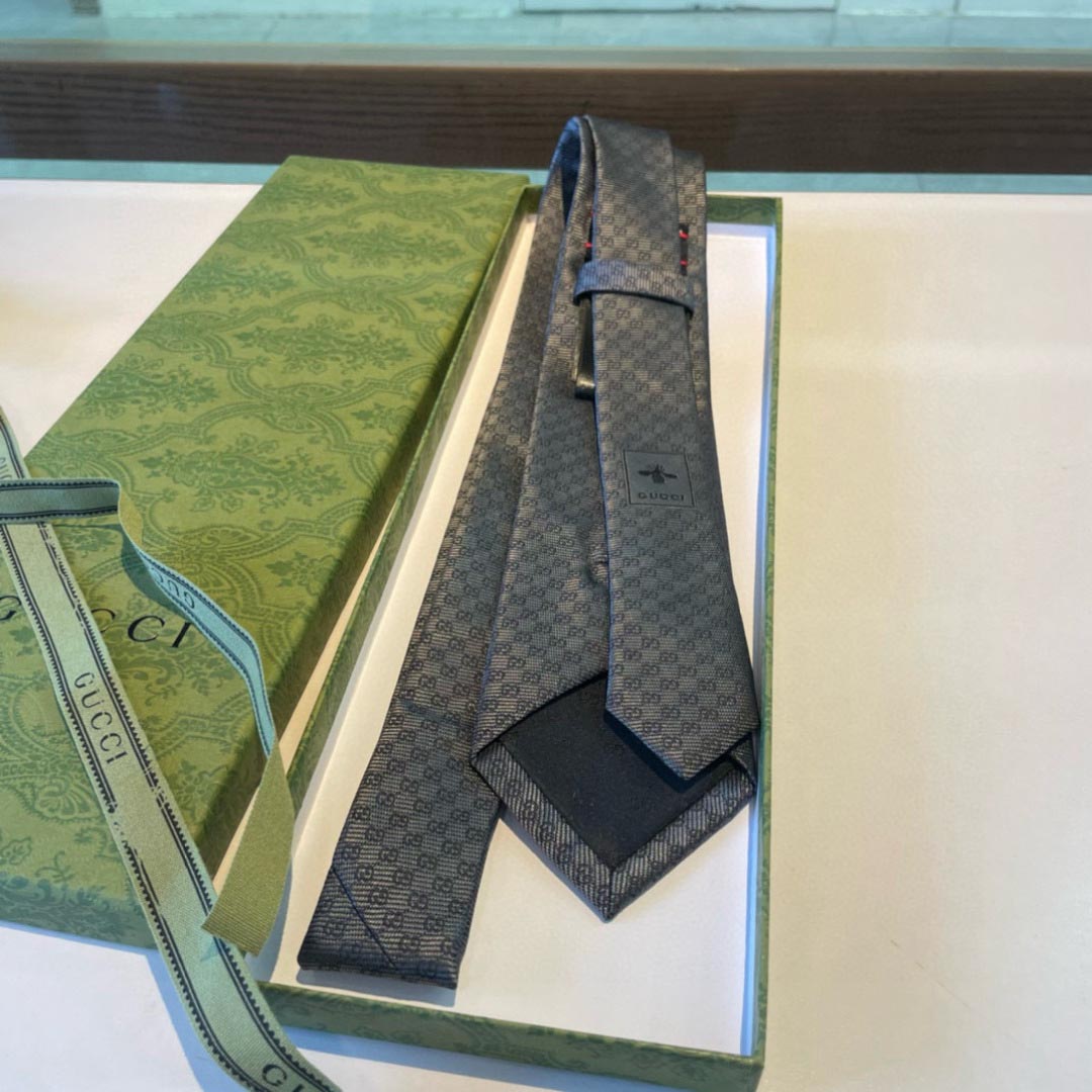 GUCCIグッチ最高峰シルク クラシック 小Gロゴ ジャガード ネクタイ 手縫い仕立て545078 4E002-19 - 画像 (7)