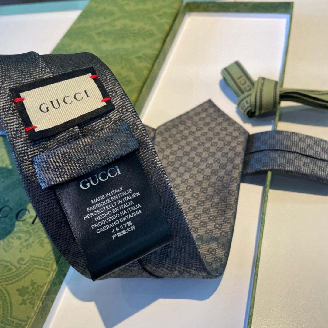 GUCCIグッチ最高峰シルク クラシック 小Gロゴ ジャガード ネクタイ 手縫い仕立て545078 4E002-19 - 画像 (2)