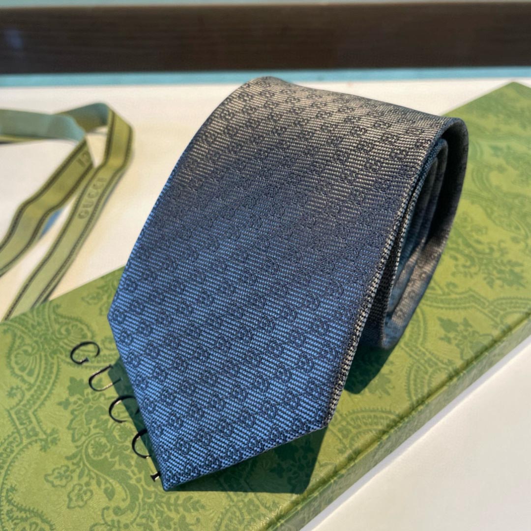 GUCCIグッチ最高峰シルク クラシック 小Gロゴ ジャガード ネクタイ 手縫い仕立て545078 4E002-19 - 画像 (5)