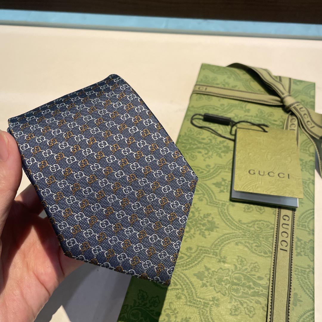 GUCCIグッチ最高峰シルク クラシック 小Gロゴ ジャガード ネクタイ 手縫い仕立て545078 4E002-18 - 画像 (2)