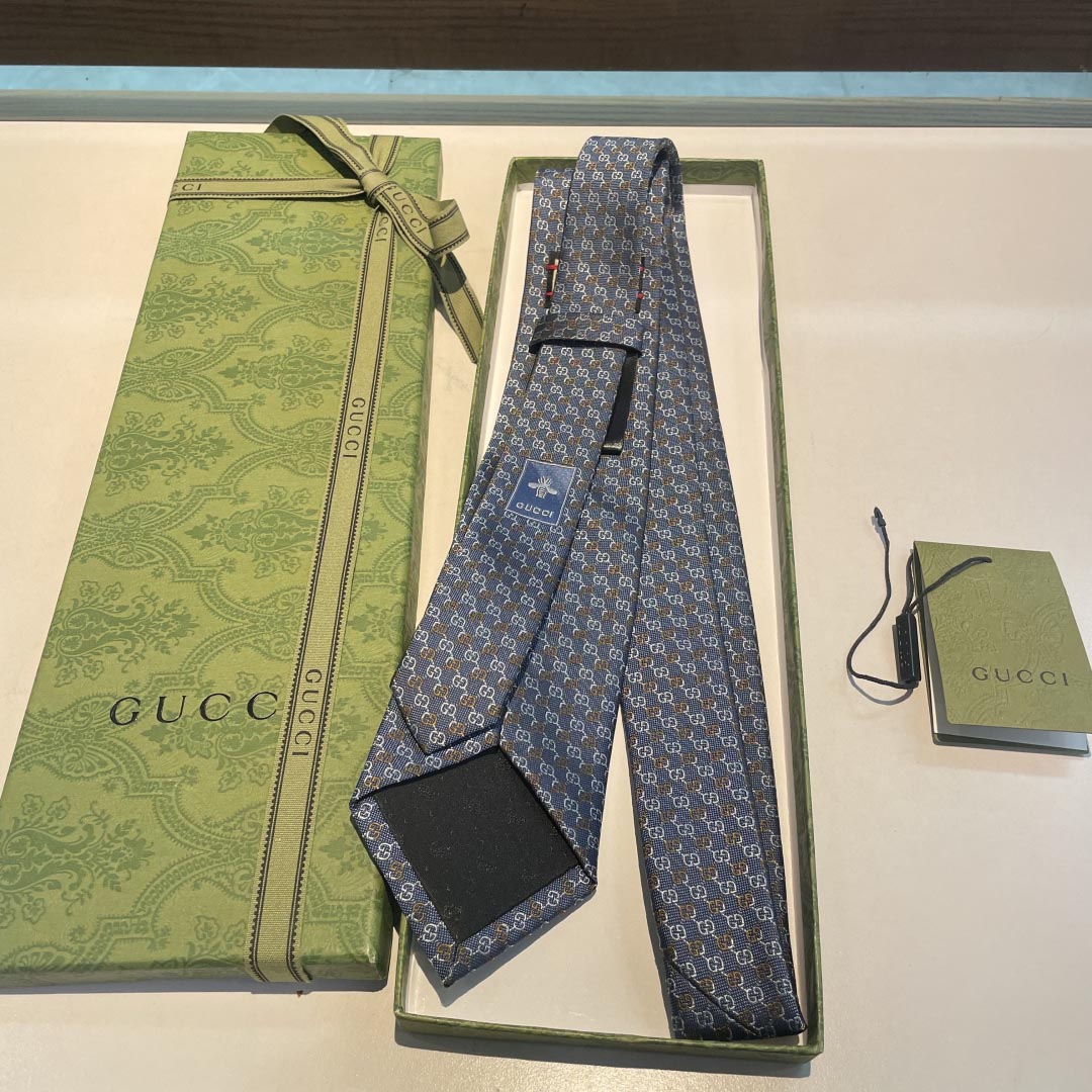 GUCCIグッチ最高峰シルク クラシック 小Gロゴ ジャガード ネクタイ 手縫い仕立て545078 4E002-18 - 画像 (3)