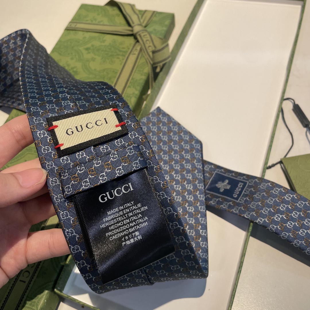 GUCCIグッチ最高峰シルク クラシック 小Gロゴ ジャガード ネクタイ 手縫い仕立て545078 4E002-18 - 画像 (4)