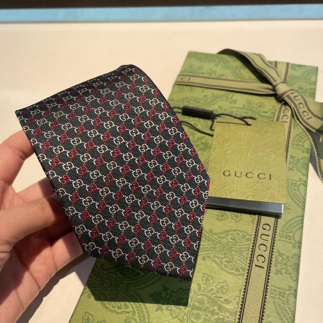 GUCCIグッチ最高峰シルク クラシック 小Gロゴ ジャガード ネクタイ 手縫い仕立て545078 4E002-17 - 画像 (2)
