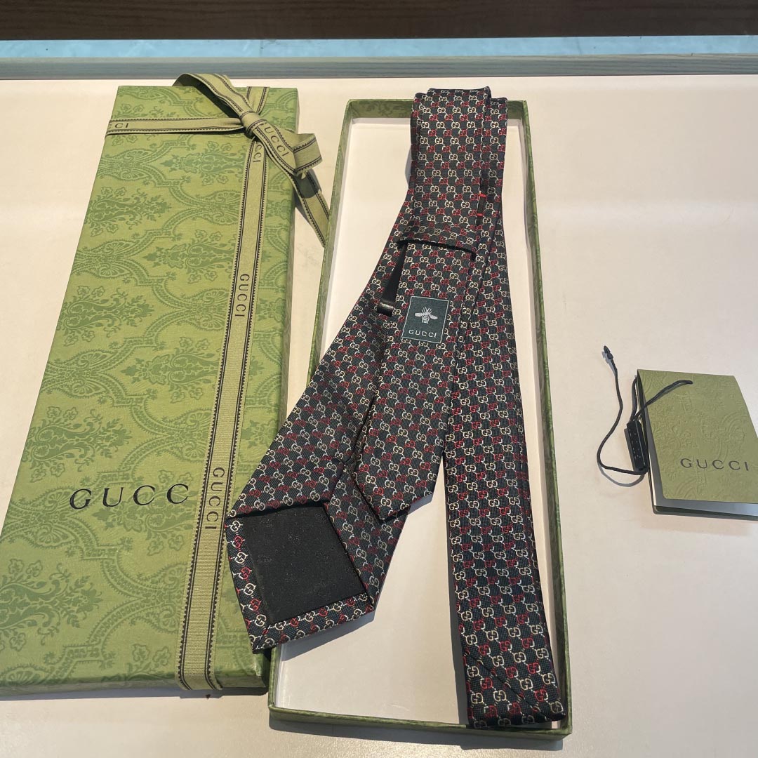 GUCCIグッチ最高峰シルク クラシック 小Gロゴ ジャガード ネクタイ 手縫い仕立て545078 4E002-17 - 画像 (3)