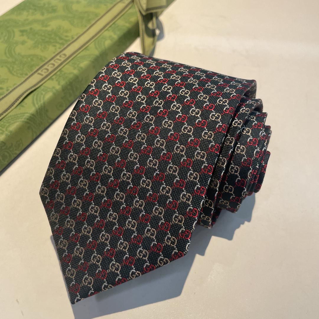 GUCCIグッチ最高峰シルク クラシック 小Gロゴ ジャガード ネクタイ 手縫い仕立て545078 4E002-17