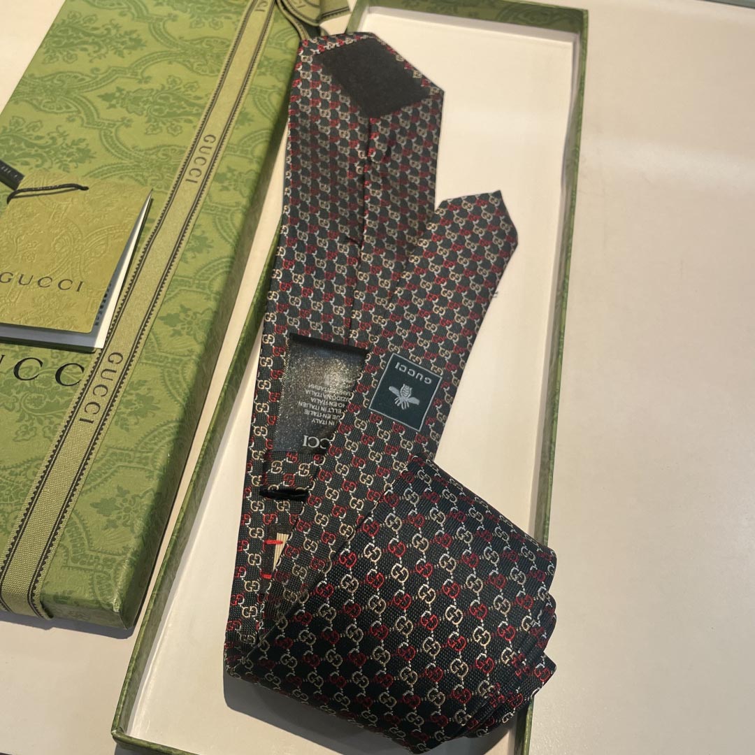 GUCCIグッチ最高峰シルク クラシック 小Gロゴ ジャガード ネクタイ 手縫い仕立て545078 4E002-17 - 画像 (5)