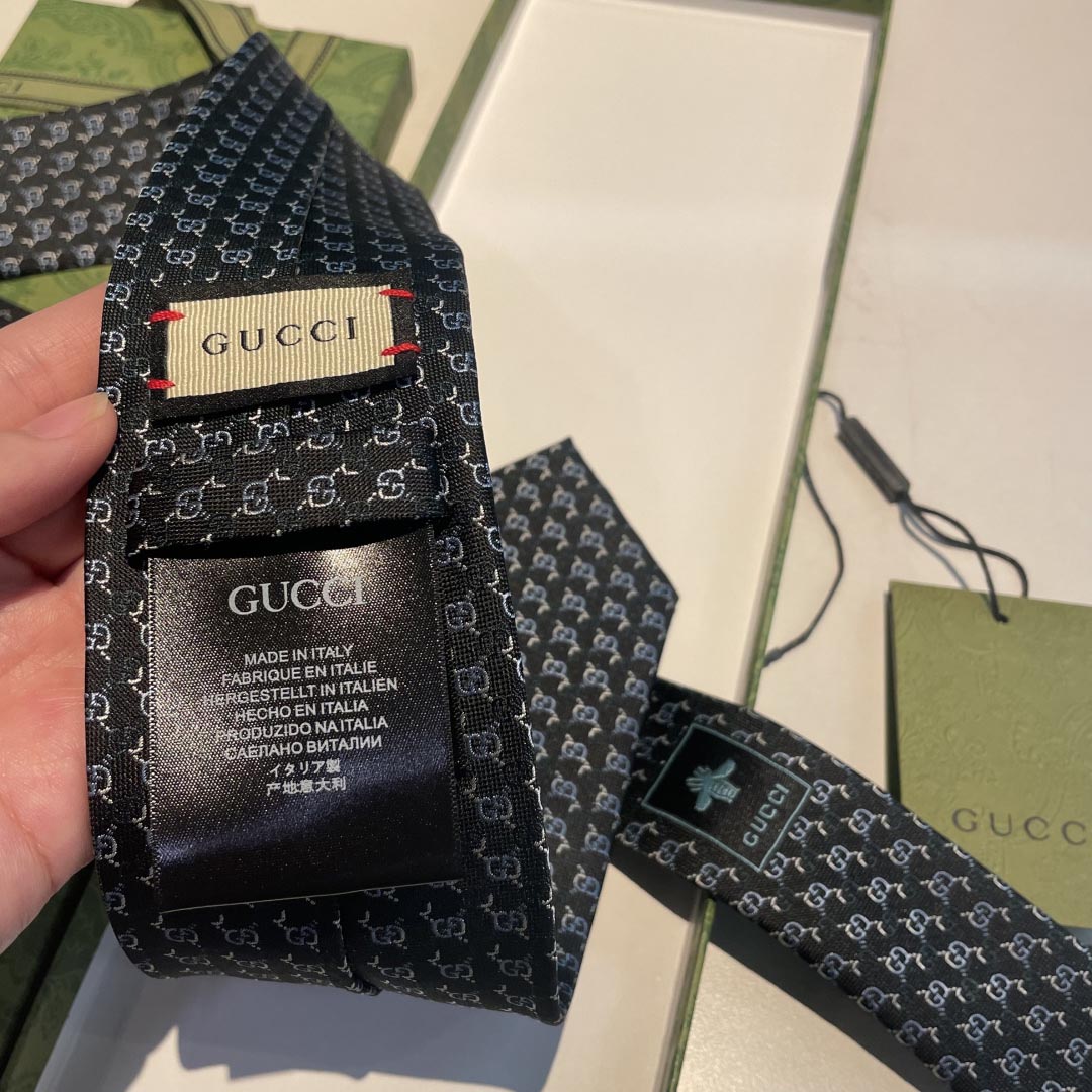 GUCCIグッチ最高峰シルク クラシック 小Gロゴ ジャガード ネクタイ 手縫い仕立て545078 4E002-16 - 画像 (4)