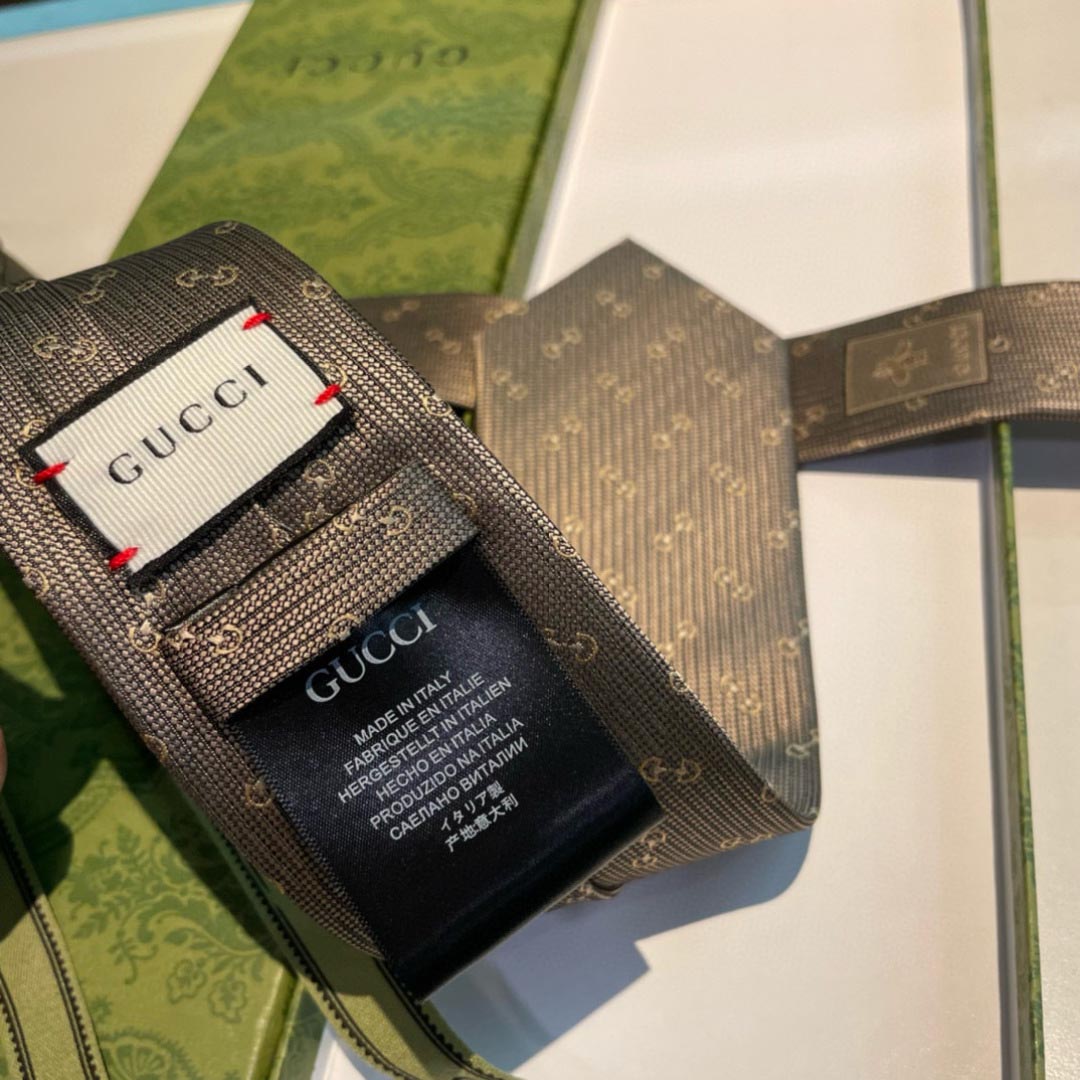 GUCCIグッチ最高峰シルク クラシック 小Gロゴ ジャガード ネクタイ 手縫い仕立て545078 4E002-15 - 画像 (4)