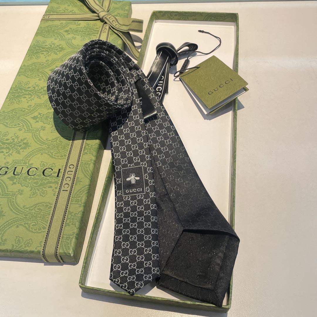 GUCCIグッチ最高峰シルク クラシック 小Gロゴ ジャガード ネクタイ 手縫い仕立て545078 4E002-9 - 画像 (5)