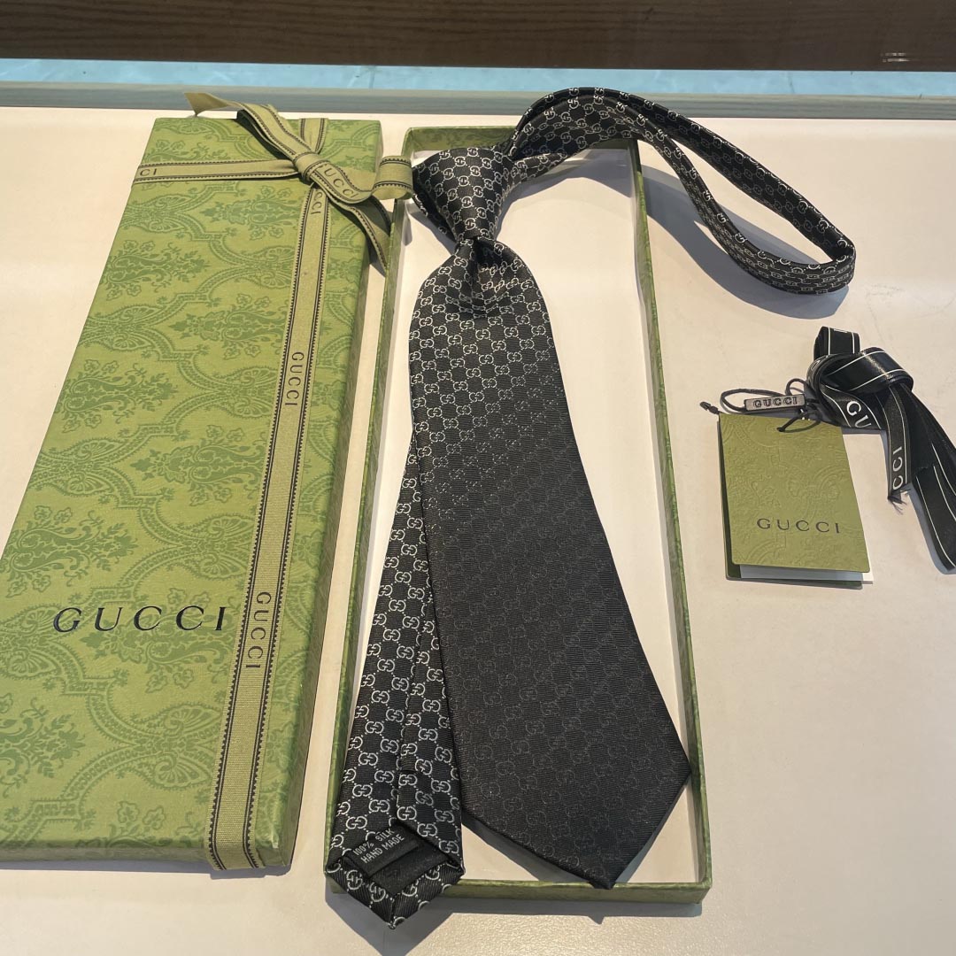 GUCCIグッチ最高峰シルク クラシック 小Gロゴ ジャガード ネクタイ 手縫い仕立て545078 4E002-9 - 画像 (6)