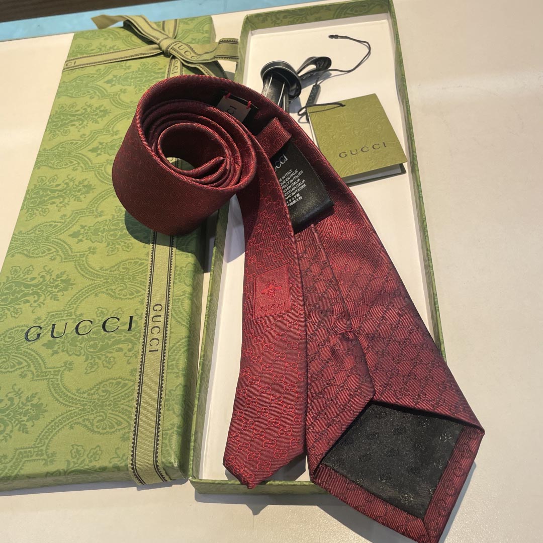 GUCCIグッチ最高峰シルク クラシック 小Gロゴ ジャガード ネクタイ 手縫い仕立て545078 4E002-8 - 画像 (3)