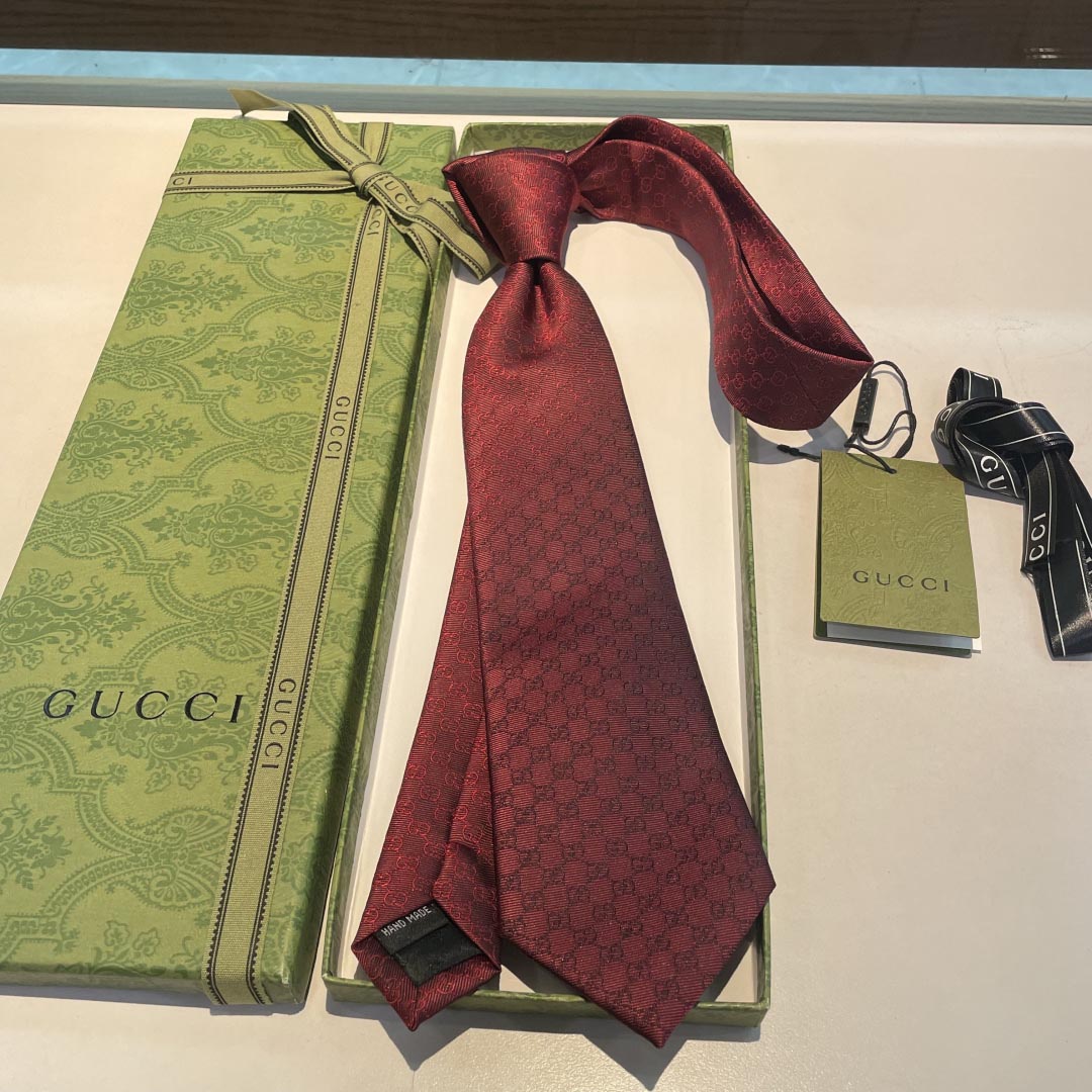 GUCCIグッチ最高峰シルク クラシック 小Gロゴ ジャガード ネクタイ 手縫い仕立て545078 4E002-8 - 画像 (4)