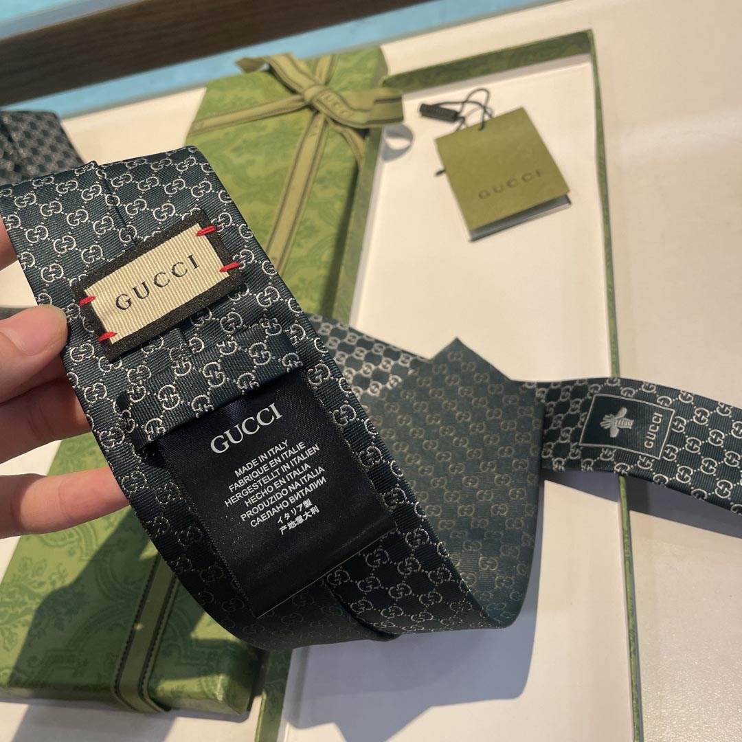 GUCCIグッチ最高峰シルク クラシック 小Gロゴ ジャガード ネクタイ 手縫い仕立て545078 4E002-7 - 画像 (6)