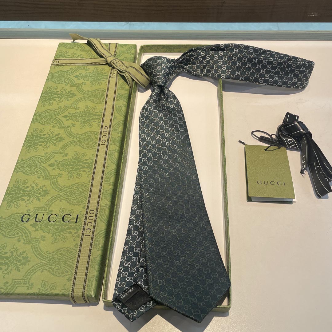 GUCCIグッチ最高峰シルク クラシック 小Gロゴ ジャガード ネクタイ 手縫い仕立て545078 4E002-7 - 画像 (4)