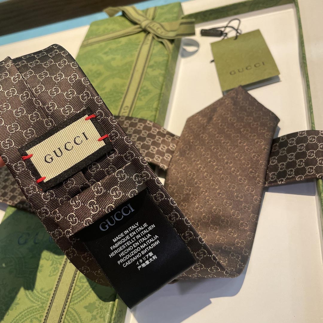 GUCCIグッチ最高峰シルク クラシック 小Gロゴ ジャガード ネクタイ 手縫い仕立て545078 4E002-5 - 画像 (6)