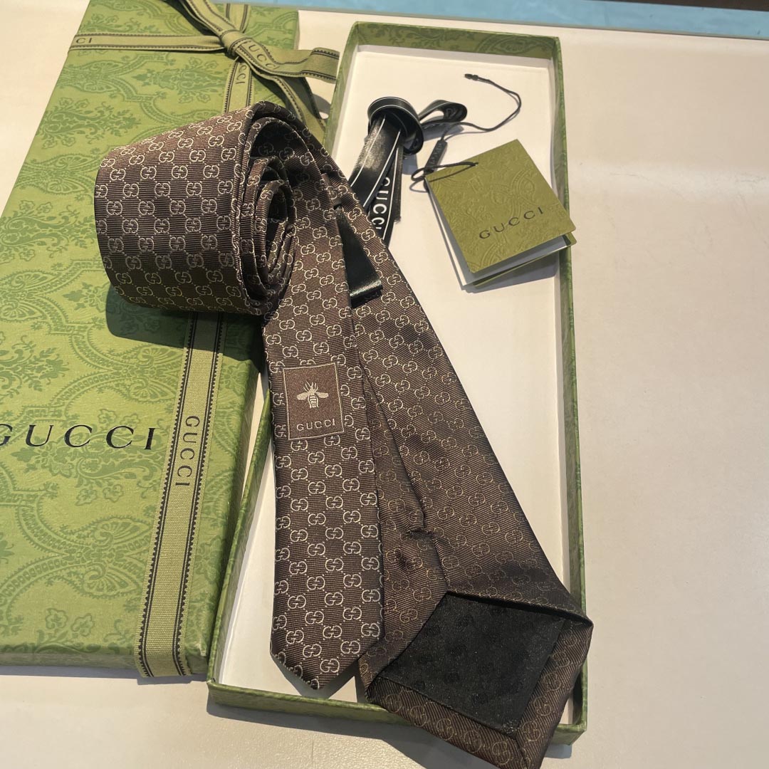 GUCCIグッチ最高峰シルク クラシック 小Gロゴ ジャガード ネクタイ 手縫い仕立て545078 4E002-5 - 画像 (4)