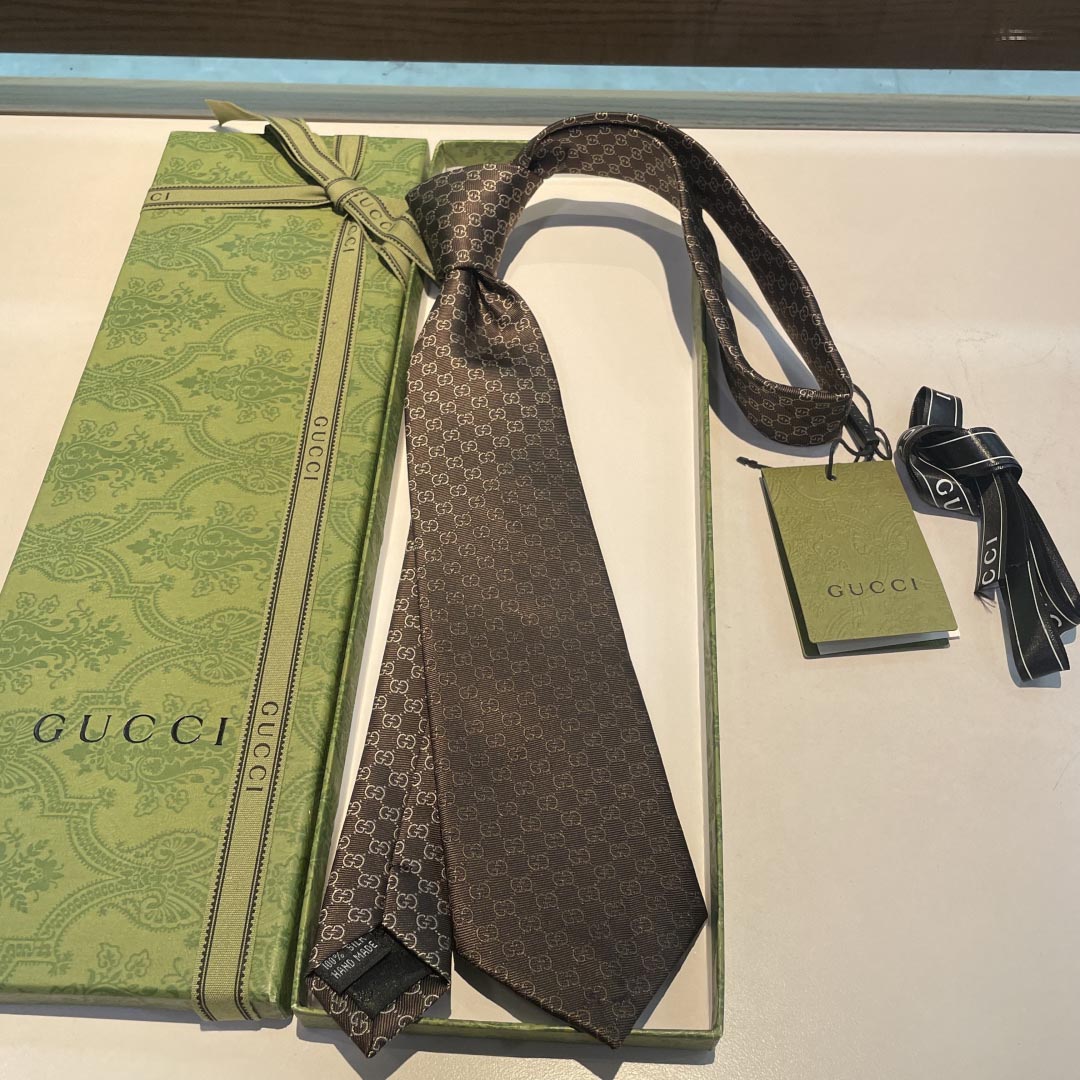 GUCCIグッチ最高峰シルク クラシック 小Gロゴ ジャガード ネクタイ 手縫い仕立て545078 4E002-5 - 画像 (5)