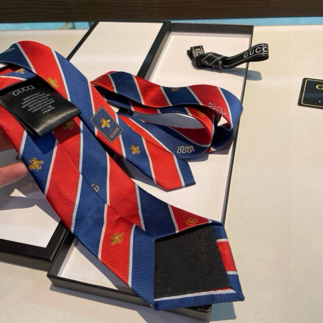 GUCCIグッチ最高峰シルク クラシック 小Gロゴ ジャガード ネクタイ 手縫い仕立て545078 4E002-3 - 画像 (5)