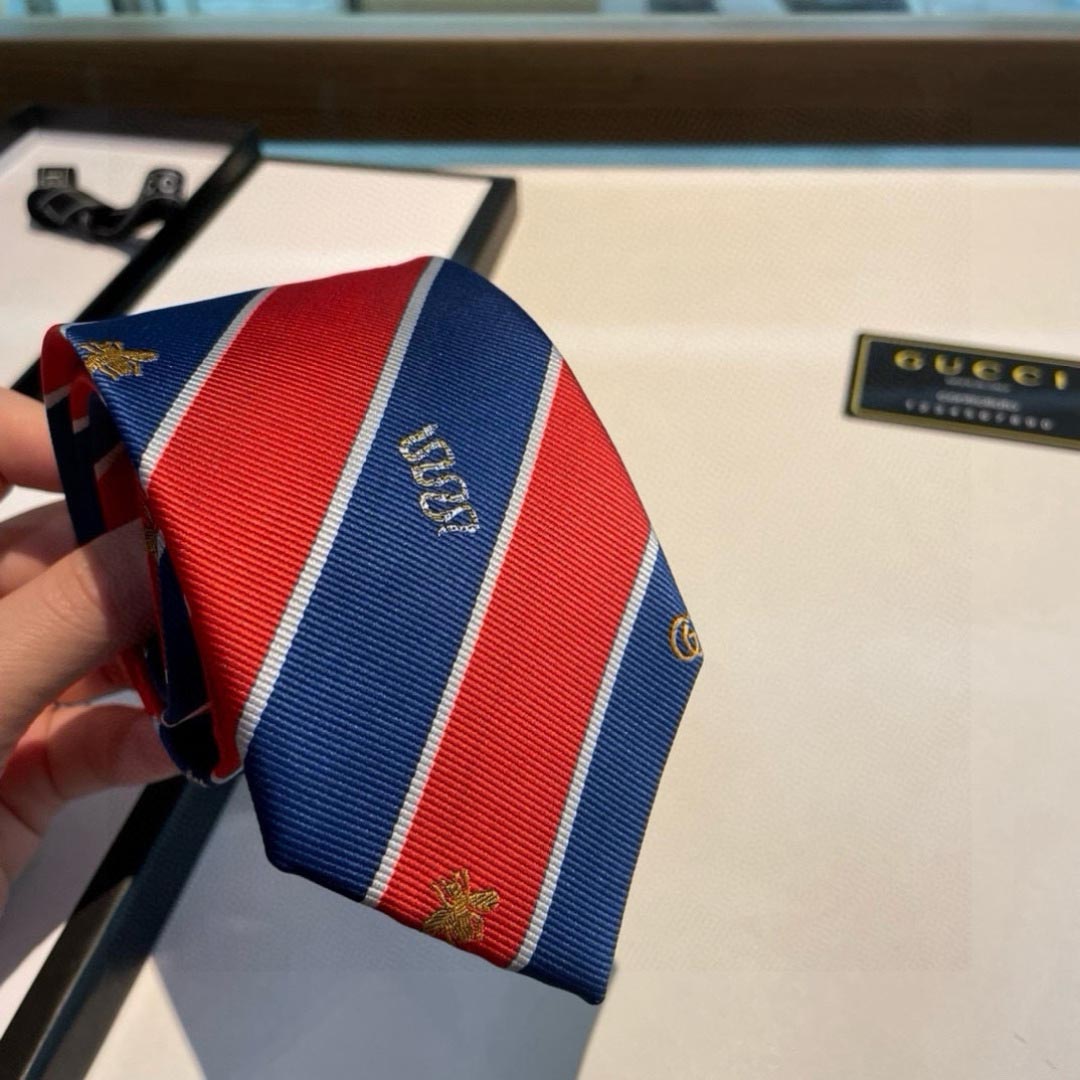 GUCCIグッチ最高峰シルク クラシック 小Gロゴ ジャガード ネクタイ 手縫い仕立て545078 4E002-3 - 画像 (4)