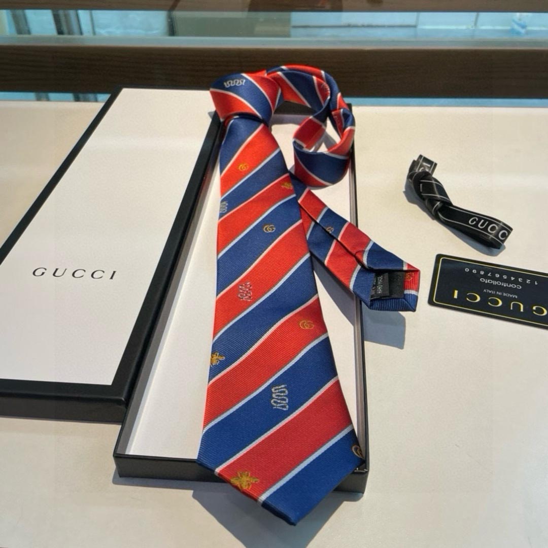 GUCCIグッチ最高峰シルク クラシック 小Gロゴ ジャガード ネクタイ 手縫い仕立て545078 4E002-3 - 画像 (3)